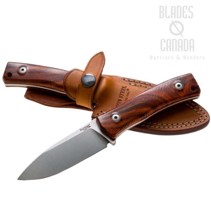 Lion Steel M4 ST Fixed Blade Knife, M390, Santos Wood, Leather Sheath